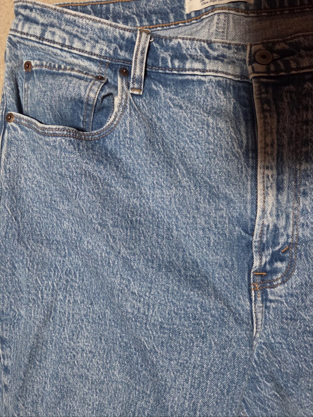 Abercrombie & Fitch The 90s Straight Jeans Women’s Ultra High Rise 32/14 - Picture 3 of 8